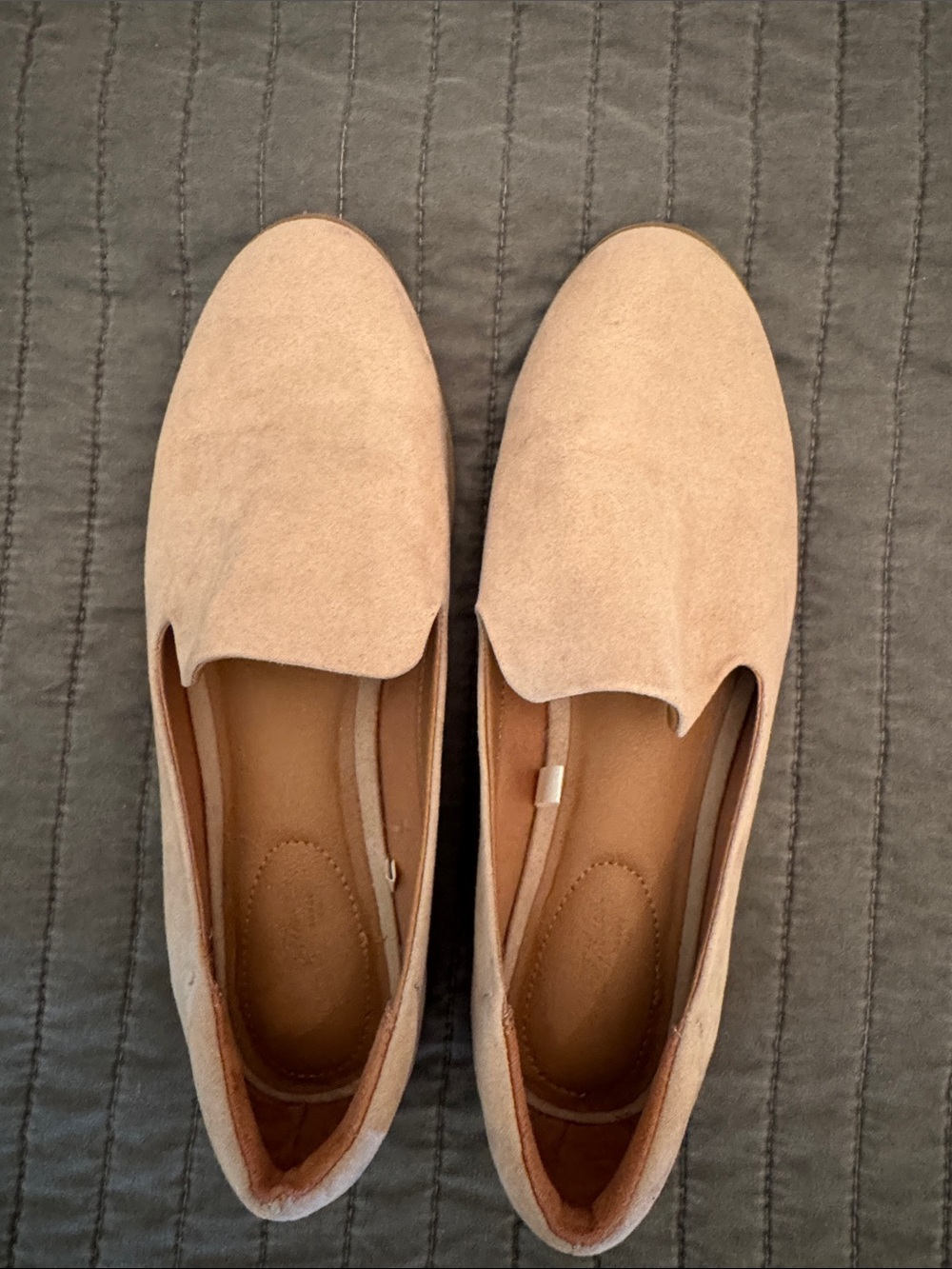 Universal Thread Women's Suede Slip-On Loafers in Beige